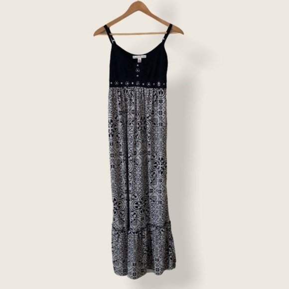 French Laundry Dresses & Skirts - French Laundry Gray Black Maxi Dress Size Medium
